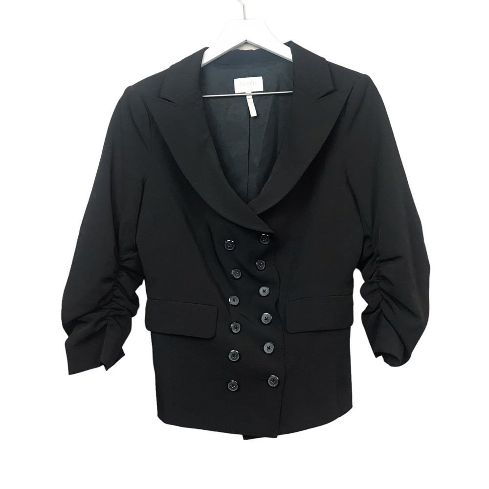 Laundry By Shelli Segal Los Angeles Black Button Blazer Women Sz 8